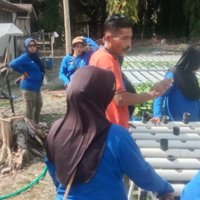 Kunjungan PKK Arga Mulya ke Kelompok Tani Hidroponik Tri Tunggal