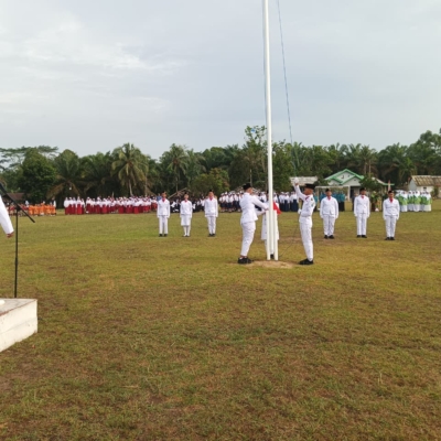 Desa Tri Tunggal Adakan Upacara Bendera HUT RI Ke-80