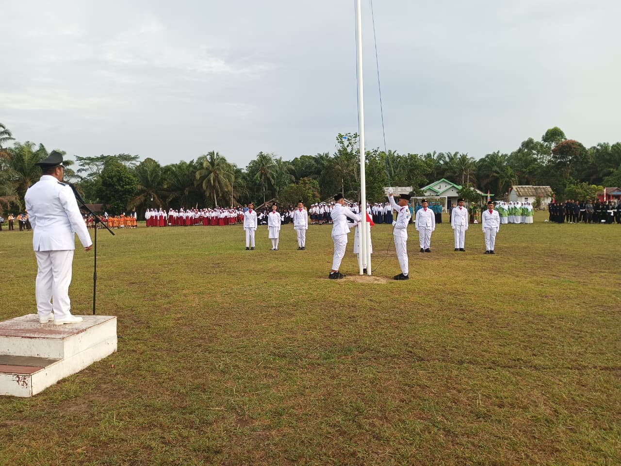 Desa Tri Tunggal Adakan Upacara Bendera HUT RI Ke-80